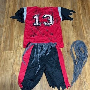 Red and Black Zombie Football Player Costume for Kids